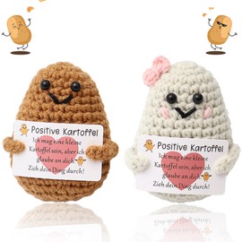 Plstod Positive Potato, Gift for Girlfriend, Leaving Gift, Colleague, Graduation Gift, Positive Gifts, Funny Gifts, Room Office Decorations, Cute Dolls, Pack of 2