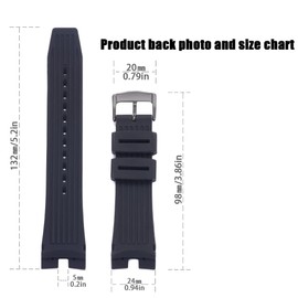 Rubber Strap compatible with Citizen AW1475 1476 1477 CA4154 4155 Men Eco-Drive Wristwatch replacement Silicone watchband(Black Black buckle)