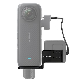 CYNOVA Cold Shoe for Insta360 X4 Accessories, Invisible Microphone Holder Compatible with insta360 X4 / X3 / One RS 1 inch / One X2 for RODE Wireless GO Microphone Mount