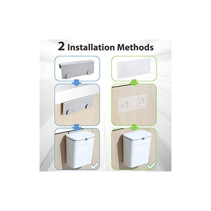 3pcs Adhesive Hooks for Hanging Trash Can