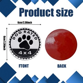 Dogs Badge Rated Car Emblem, 4 x 4 3D Metal Car Badge Decals Stickers Round Emblem Decals, Universal Exterior Decorations Accessories Emblems Badge for Jeep Wrangler Vehicles Truck SUV RV