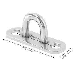 MUKSEUT 16 Pack 1.8 inch Pad Eye Plate, Stainless Steel Ceiling Hook with 40 Screws, Heavy Duty U Staple Hook Loop for Hanging Wall Rigging