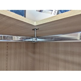 90 Degree Bracket Heavy Duty Wardrobe Corner Closet Rod Support Bracket, Silvery, Stainless Steel (2)