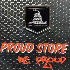 Dont Tread ON ME Chrome Emblem Proud Metallic Flag Car 3D Domed Sticker 2"x 2.25"