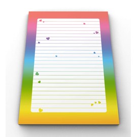You Decide Writing Paper Girls (50 Sheets) DIN A4 Lined Writing Pad Letter Pad Colour Gradient Hearts Colourful Rainbow Children Adults Pad Writing Paper Love Letter Pad Gift