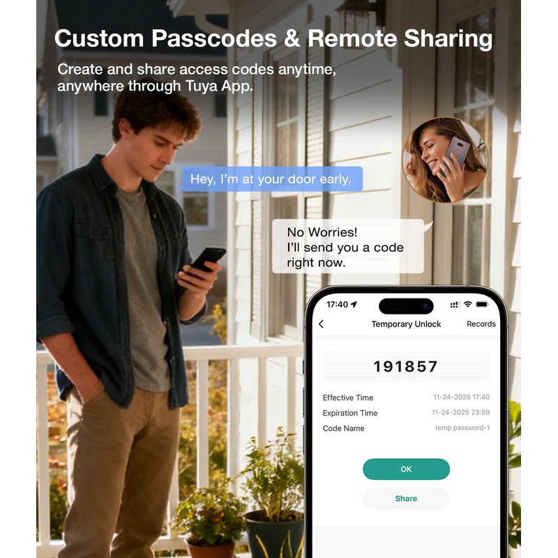 Smart Fingerprint Door Lock – 4-in-1 Keyless Entry with Fingerprint,