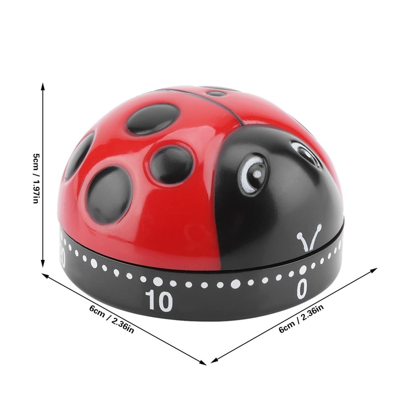 Ladybug Cooking Timer, Mechanical Timer for Kids, 60 Minute Animal