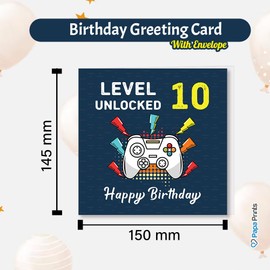 Papa Prints 10 Year Old Birthday Card 10th Birthday Card with Envelope (145 x 150 mm) Happy Birthday Card Birthday Cards Kids
