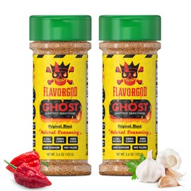 Ghost Pepper Seasoning Mix, 2 Bottles by Flavor God - Premium All Natural & Healthy Spice Blend for Grilling Chicken, Beef, Seafood & Vegetables - Kosher, Gluten-Free, Dairy-Free, Vegan Keto Friendly