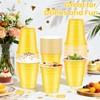 LIKAJON 50 Yellow Plastic Cups, 12 oz Disposable Cups, Drinking