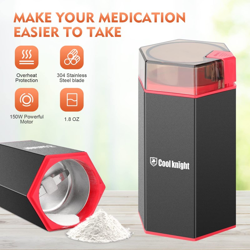 COOL KNIGHT Electric Pill Crusher, Suitable for Grind and Pulverize