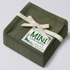 Urby Eco Hanky 10x10in Reusable Linen/Cotton Napkins. Small Cloth Napkins. Eco Friendly. Ideal Use As Kids Napkins for Lunch. Dinners. Occasions Like Weddings,Birthday,Cocktail Parties. (LGN,12pk)