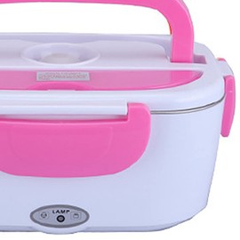 Electric Lunch Box, Portable Food Warmer and Heater Lunch Box for Home Kitchen Travel with Spoon, Liner, Dish Box, Pink 110V US Plug