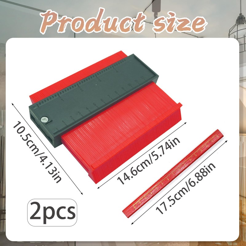 2 Pack Contour Gauge Profile Tool, Irregular Shape Duplicator with