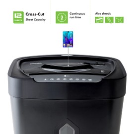 Aurora 12 Sheet Crosscut Paper and Credit Card Shredder with 5.2 gal Wastebasket