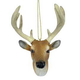 Deer Bust Head Hunters Antler Rack 8 Point Buck Hunting Christmas Tree Ornament