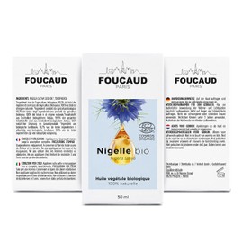 FOUCAUD Vegetable Oil from Nigella, Nigella Sativa, Organic, 100% Natural, Soothing, Cleansing, Revives the Scalp, 50 ml, French Brand Since 1946