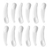 esowemsn 100Pcs Mini Disposable Curved Cosmetic Spoon Spatula, Multi-Functional Facial