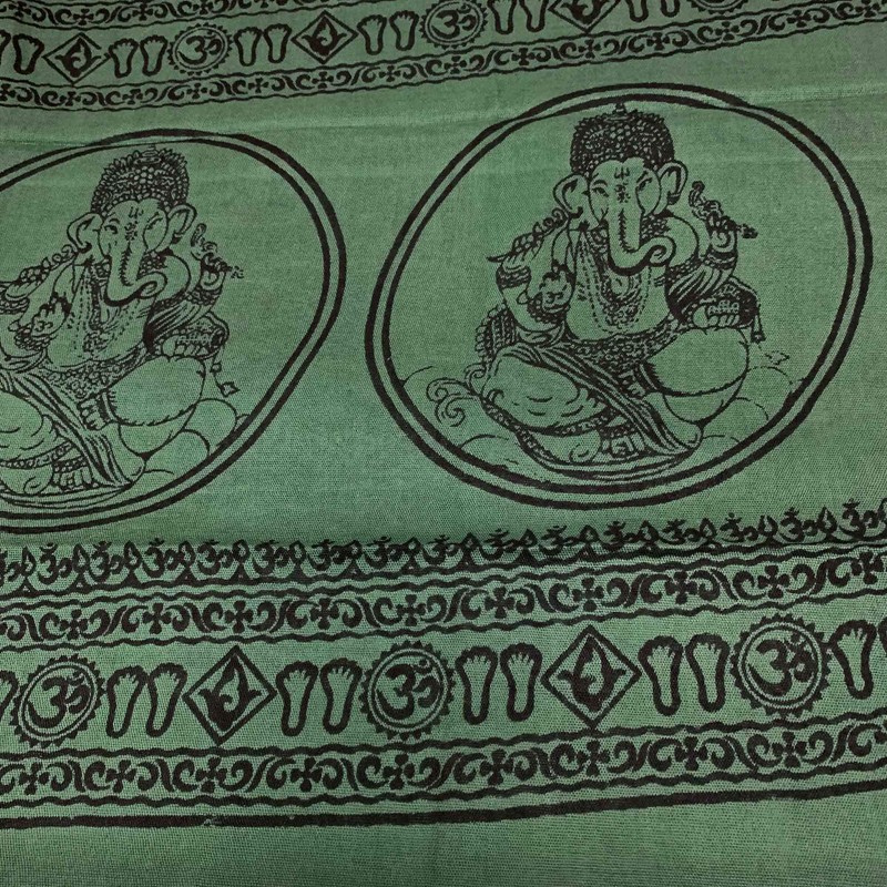 Ganesh Cotton Altar Cloth Prayer Shawl (43" x 66") (Hunter