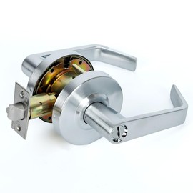 SUMBIN Ansi Grade 2 UL Fired Rated Commercial Heavy Duty Privacy Door Lever Lockset, ADA, Satin Chrome Finish