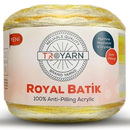 TROYARN Troyarn Royal Batik (1- Skeins Pack) Ombre Yarn with Rainbow Colors,Soft Yarn for Crocheting and Knitting%100 Anti-Pilling Acrylic 1x140 gr (1x383 yds) (10610)