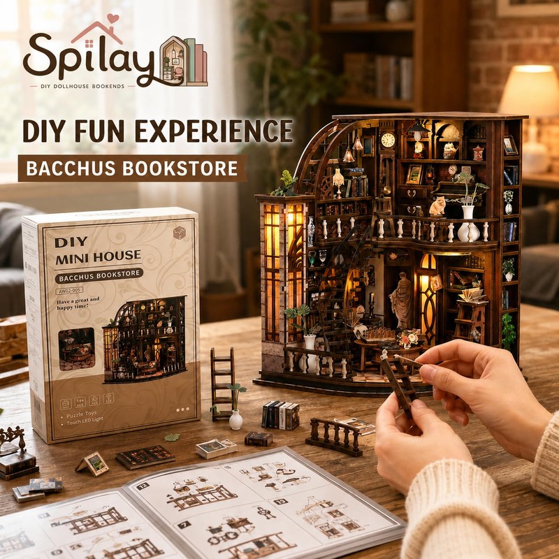 Spilay DIY Miniature House Kit for Adults, Miniature Dollhouse Kit