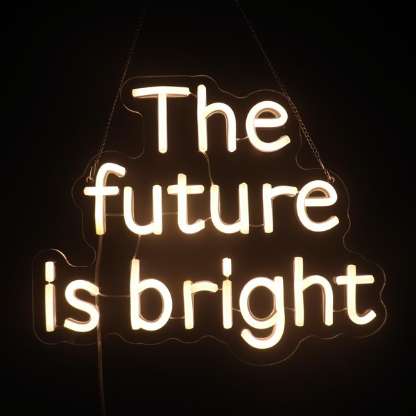 "The Future Is Bright" Neon Sign, Positive Quotes Decorative Neon