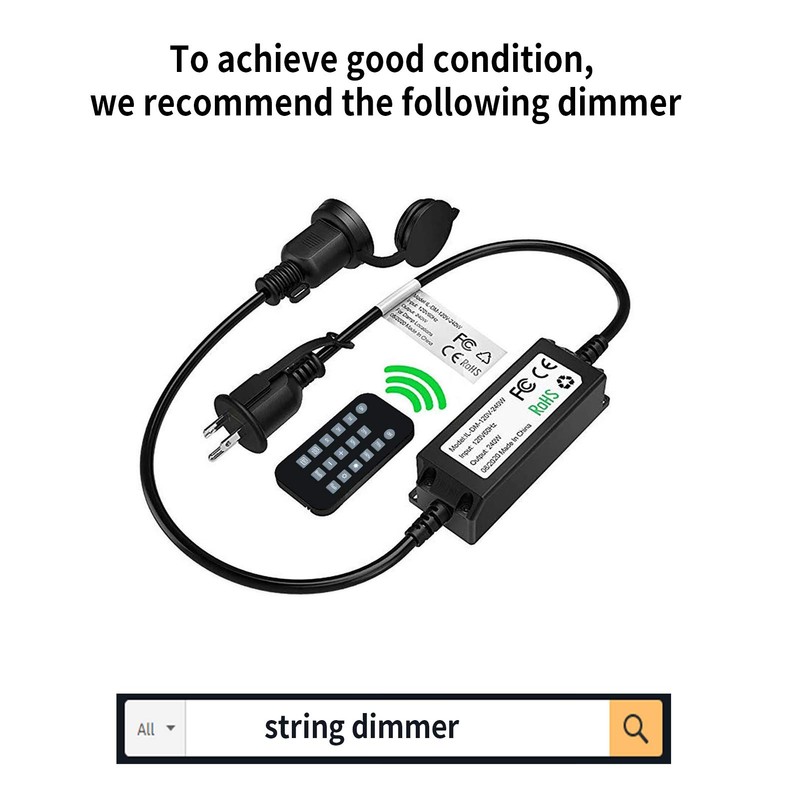 ECOVANIA Upgrade IP65 Waterproof Outdoor String Light Bulbs, 2W LED