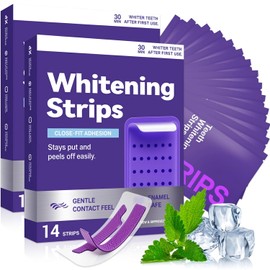 14 Pares 28 Unidades,Purple Teeth Whitening Strips, Tiras Blanqueadoras De Dientes,Effectively Removes Surface Stains,Portátil. (2 cajas)