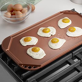 Tramontina Reversible Double Burner Non Stick Grill-Griddle, Quantanium Reinforced Nonstick coating (Black)