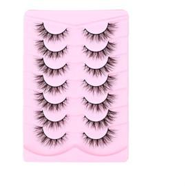 ITCGOB 7 Paia di Ciglia Finte Effetto Volpe, Ciglia Finte Naturali Cat Eye con Design Incrociato 3D, Extension Ciglia Finte Morbide e Riutilizzabili per uno Sguardo Magnetico, Modello ZR07