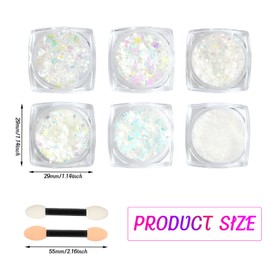 6 Stück Festival Glitzer Gesicht, Körper Glitzer Gel, Transparenter Glitzer Gel für Gesicht Nägel Augen Haare, Chunky Sequin für Festival, Maskerade, Geburtstage