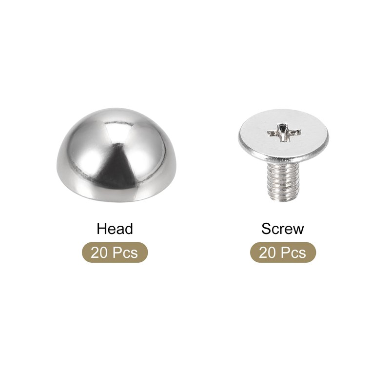 sourcing map 10x6mm Screw Back Rivets Solid Round Head Leather