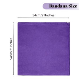 Lizzy Plain Multifunctional Bandana's Headwear Neckwear Neckerchief Cycling Cowboy Scarf Head Neck Gaiter - Mens Womens Multipack Assorted Men Hair Pirate Bandana (Purple)