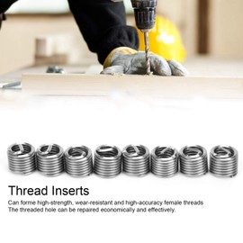 Thread Repair Inserts, 50Pcs Wire Threaded Inserts M8 x 1.25mm Helicoil Type Thread Inserts Screw Repair Sleeve, Steel Wire Thread Sleeve (1.5D)