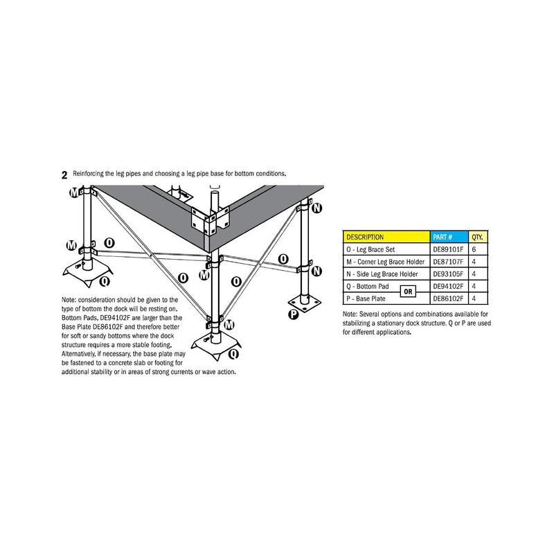 Dock Edge Stationary Dock Corner Plate, Galvanized, 7/16" Holes for