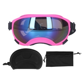 Dog Sunglasses UV Protection PC Windproof Comfortable Ventilate Pet Sunglasses for Dogs Doggy Pet Puppy Pink Frame Blue Lens
