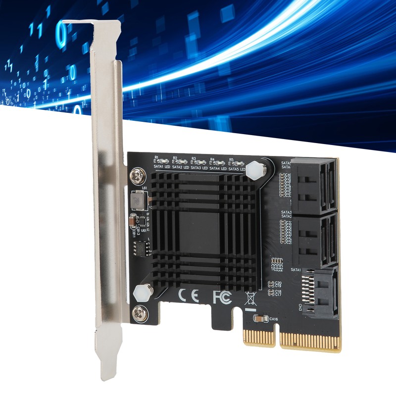 Expansion Card PCIE to 5 Ports SATA3.0 Module Converter Board