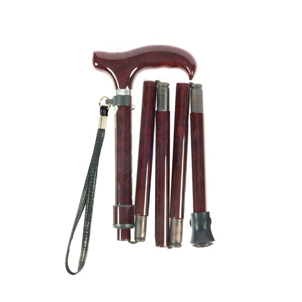 PC04 Ultra Lightweight All Carbon Compact Folding Walking Cane/ Dark Wine Color