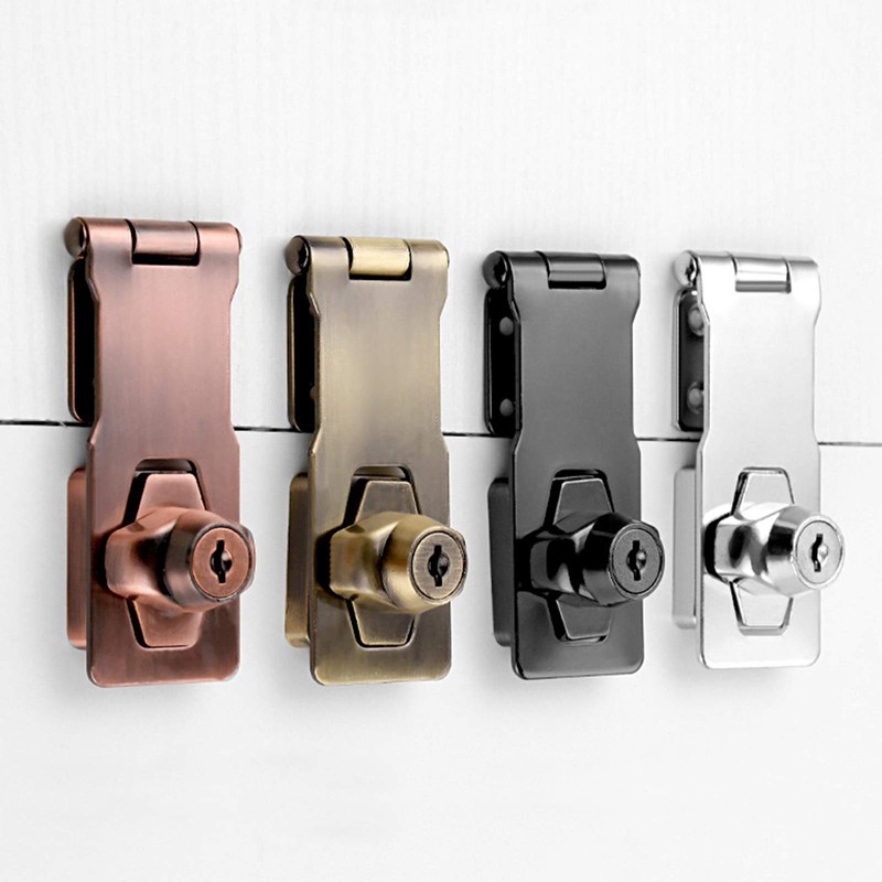 Kyuionty 2Pcs Keyed Hasp Locks 2.5 Inch Twist Knob Keyed