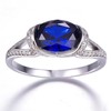 Yaresul 2ct Oval Cut Created Sapphire Ring for Women 925