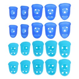 SEWACC 20 Pcs Guitar Finger Guards Thumb Protector Silicone Non-Slip Design Suitable for Guzheng Guitar Beginner