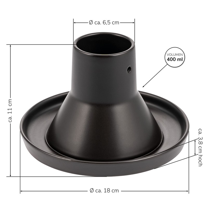 bremermann Chicken Roaster, Poultry Holder Made of Stoneware, Chicken Grill