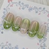 Green Mist Handmade Nail Tips - Oval XL / 그린