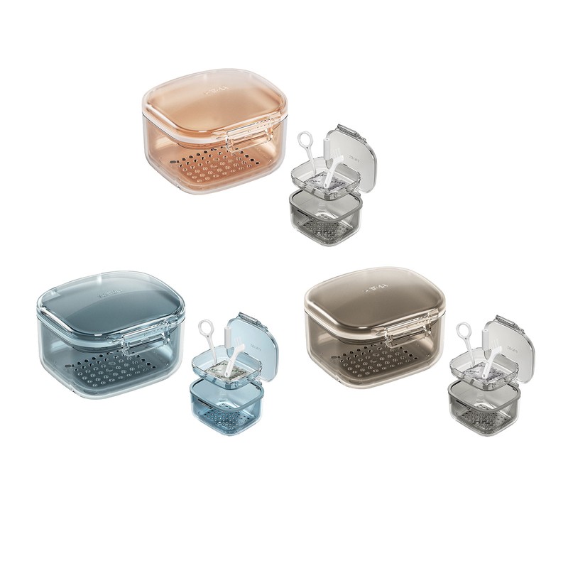 Three Layer Braces Case Denture Retainer Orthodontic Organizer Drainage Layered