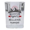 Bellevue Nebraska Souvenir 2 Ounce Square Base Liquor Shot Glass