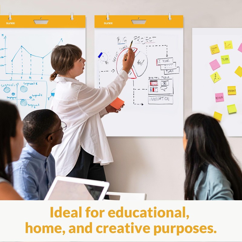 SUNEE Sticky Easel Pads, 25x30 Inches, 30 Sheets/Pad, 2 Pack