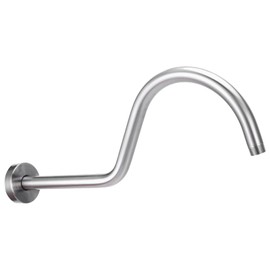 PESUMA Shower Head Extension Arm, S Shaped Shower Arm with Flange, 5.5 Inch High Rise Shower Neck Extension for Rainfall Shower Head, Standard 1/2" Connection