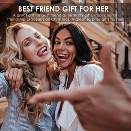CERSLIMO Best Bestie Gifts for Women, Hey My Bestie Gifts for Girls, The Waves of Life You've Through, Friendship Gifts Bracelets Birthday Christmas Thanksgiving Gifts For Best Friend, Green