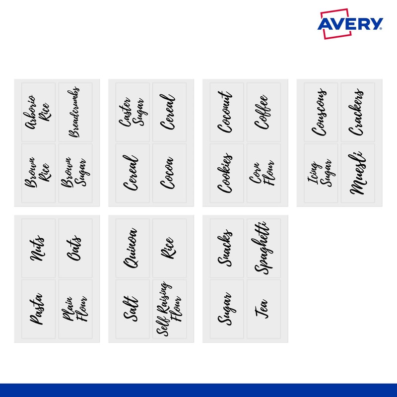 Avery Rectangle Clear A6 Pantry Labels - Food Storage Stickers